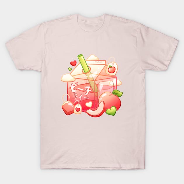 Aesthetic Sweet Peach Tea Carton T-Shirt by heysoleilart